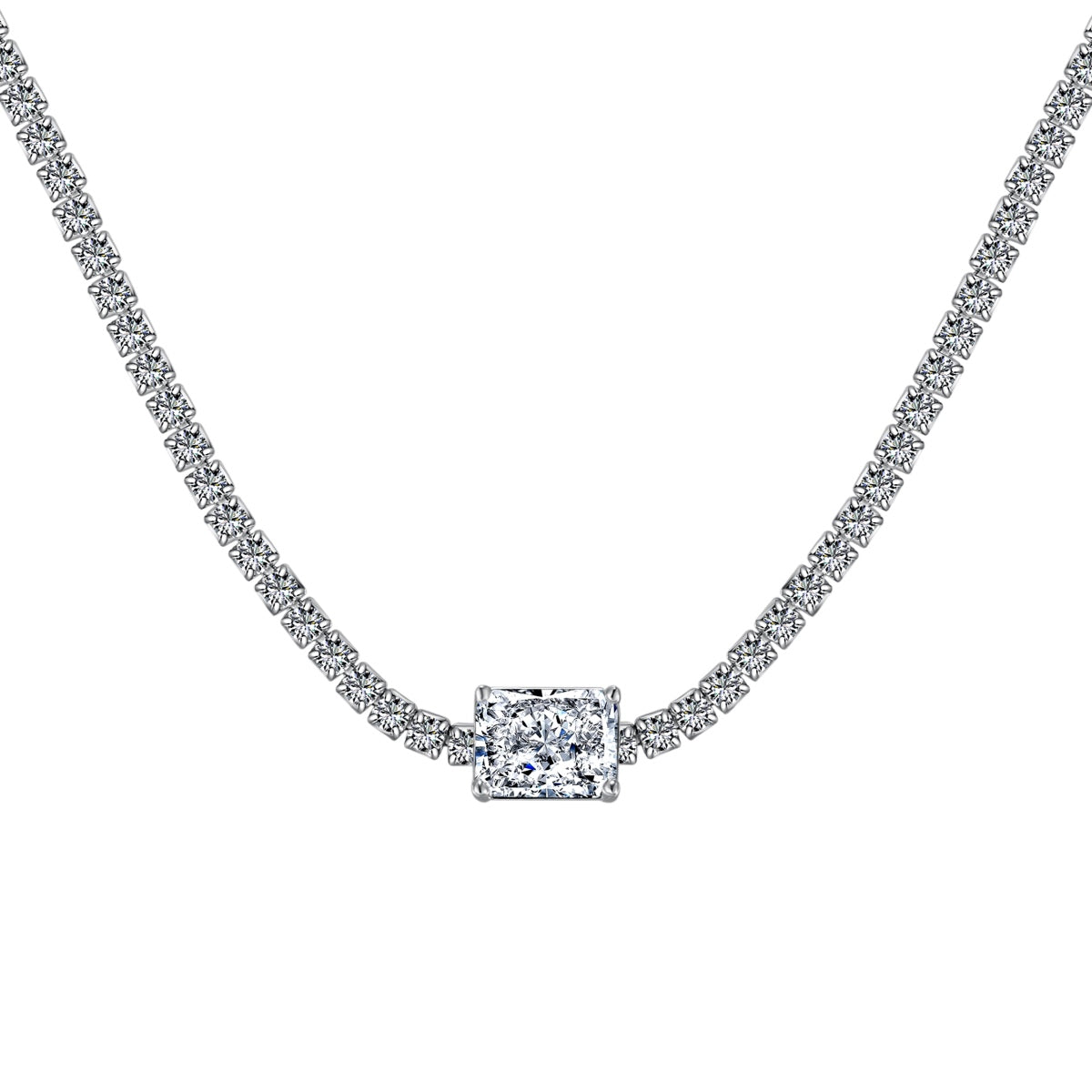 [AuraEcho]2.0 carat Ornate Emerald Cut Necklace