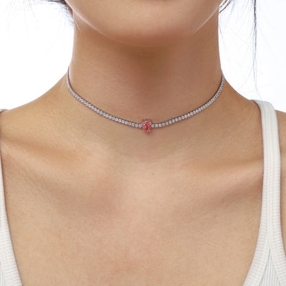 [AuraEcho]1.0 carat Unique Pear Cut Tennis Necklace