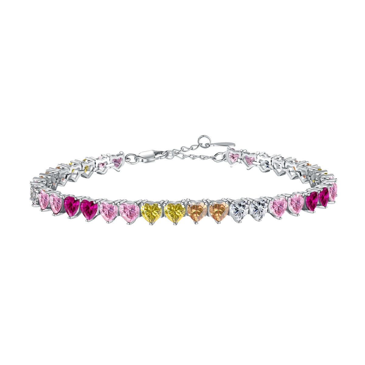 [AuraEcho]Luxurious Colorful Romantic Heart Shape Lover Bracelet
