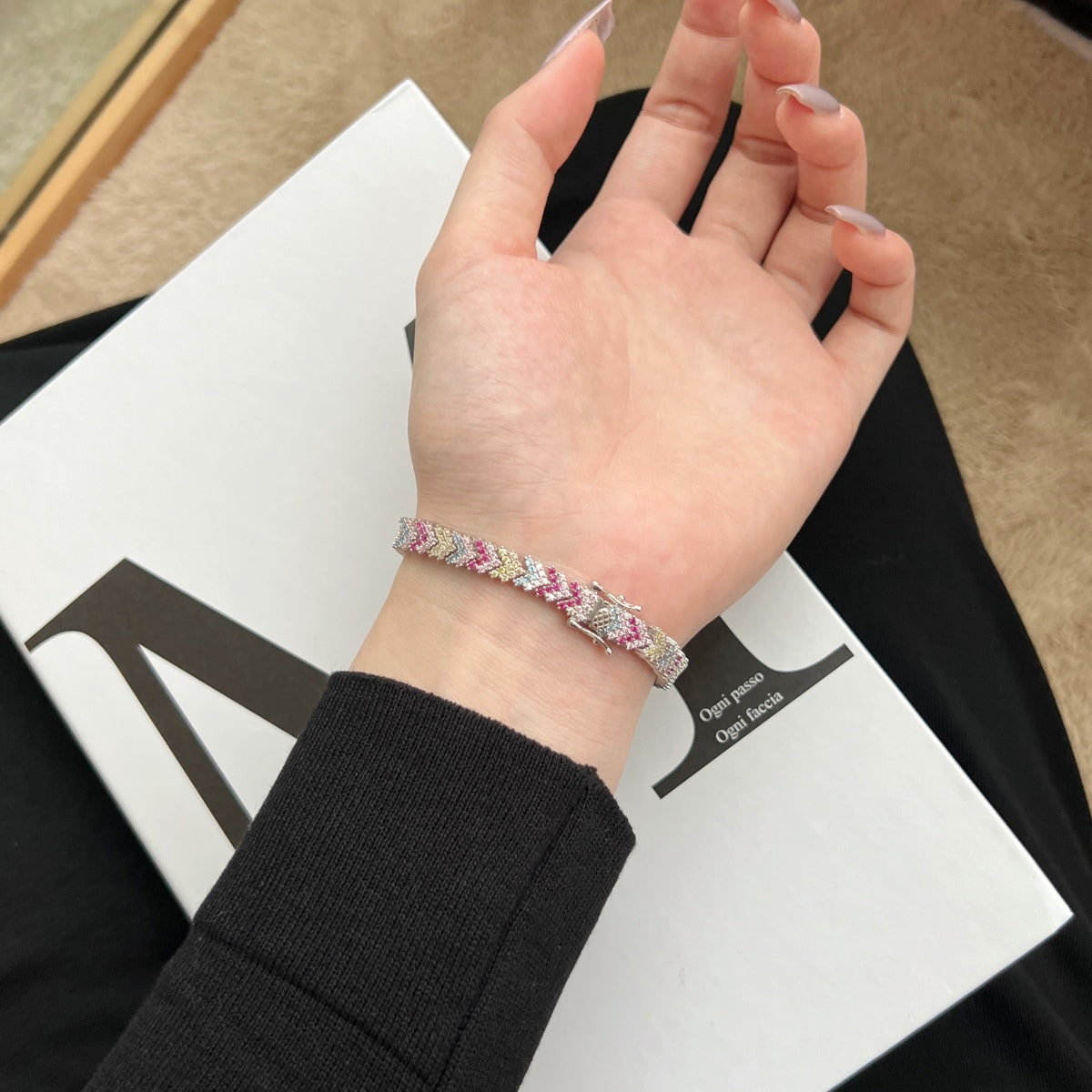 [AuraEcho]Ornate Sparkling Round Cut Party Bracelet