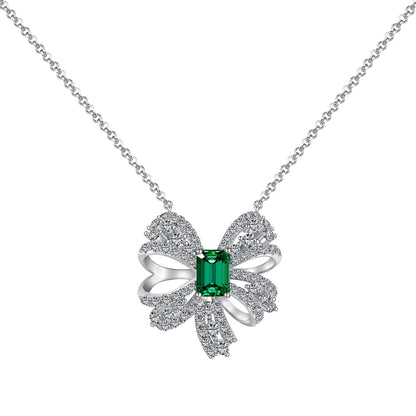 [AuraEcho]Luxurious Flower Shape Emerald Cut Necklace