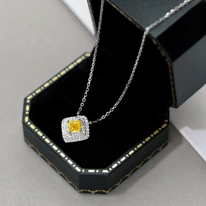 [AuraEcho]Sparkling Asscher Cut Necklace
