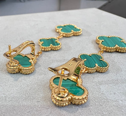 [AuraEcho]CLOVER MALACHITE 3 MOTIFS GOLD