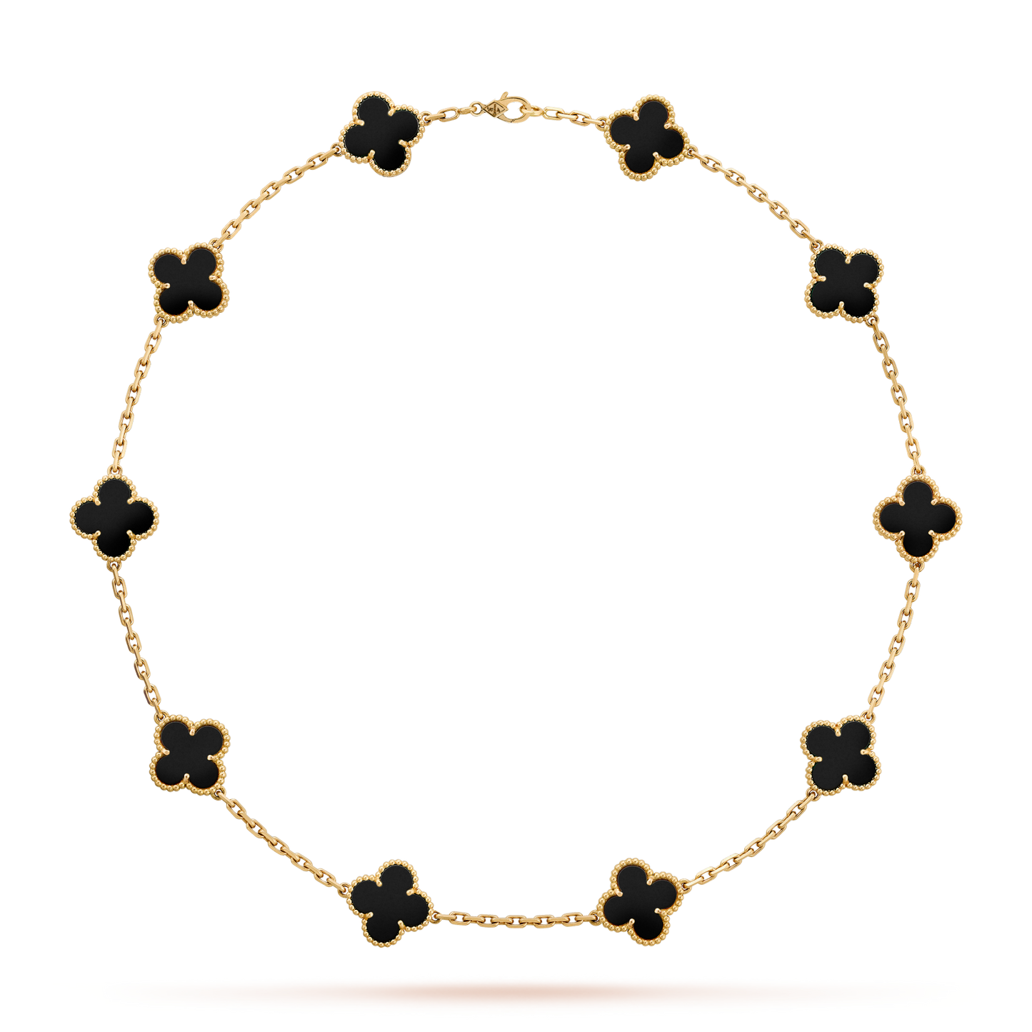 [AuraEcho]CLOVER 10 MOTIFS ONYX NECKLACE