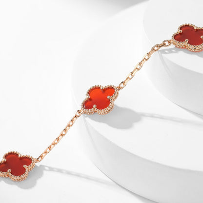 [AuraEcho]CLOVER 10 MOTIFS CARNELIAN NECKLACE
