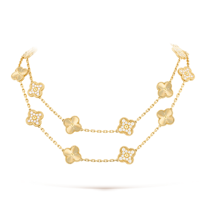 [AuraEcho]CLOVER 20 MOTIFS LASER DIAMOND NECKLACE