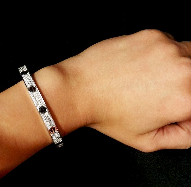 [AuraEcho]LOVE BRACELET 6.1MM DIAMOND-PAVED CERAMIC