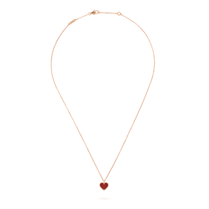 [AuraEcho]SWEET CLOVER CARNELIAN HEART NECKLACE